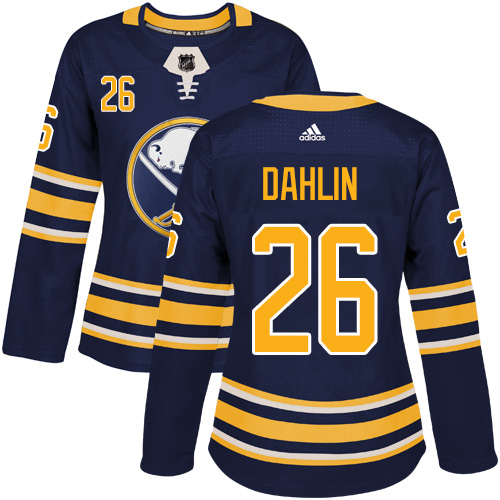 Adidas Buffalo Sabres 26 Rasmus Dahlin Navy Blue Home Authentic Women Stitched NHL Jersey